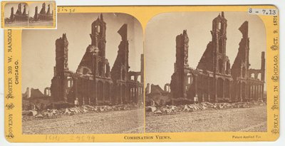 Stereograph of Booksellers Row, Chicago, After the Great Fire of 1871, 1871 by American Photographer
